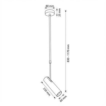 Brilagi - Lustr na tyči SELE 1xGU10/30W/230V béžová