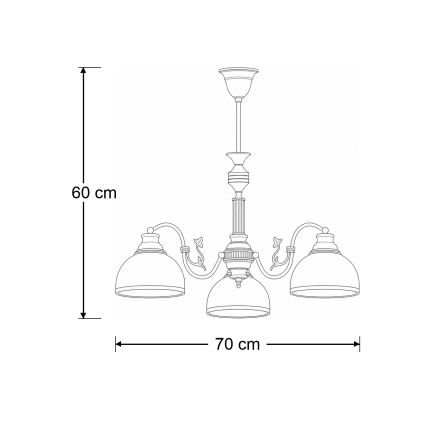 Brilagi - Lustr na tyči TAURUS 3xE27/15W/230V pr. 70 cm bronz