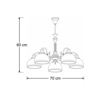 BRILAGI - Lustr na tyči TAURUS 5xE27/15W/230V pr. 70 cm bronz