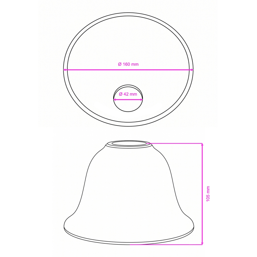 BRILAGI - Náhradní sklo k lustru a nástěnné lampě CLASSIC E14 pr. 11 cm bílá