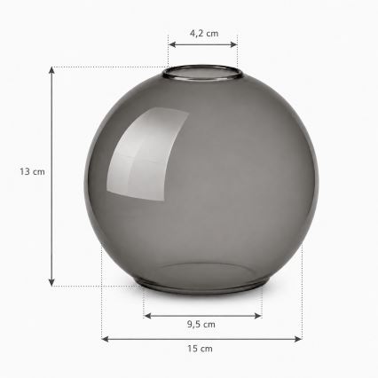 Brilagi - Náhradní sklo k lustru DIOR E27 pr. 15 cm kouřová šedá