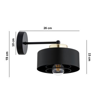 Brilagi - Nástěnná lampa 1xE27/60W/230V černá/zlatá