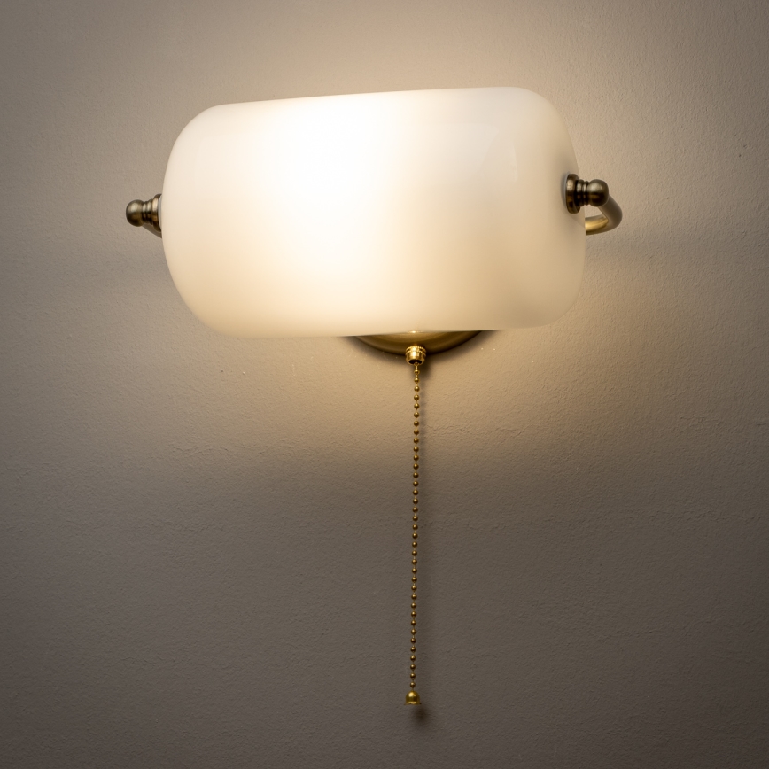 Brilagi - Nástěnná lampa BANK OFFICE 1xE27/60W/230V mosaz/bílá