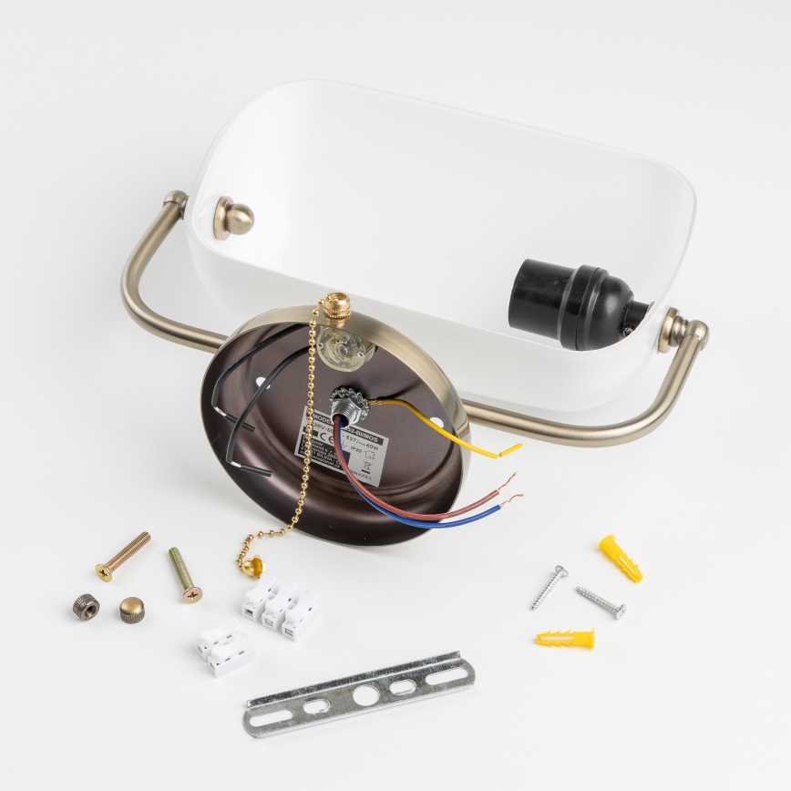 Brilagi - Nástěnná lampa BANK OFFICE 1xE27/60W/230V mosaz/bílá