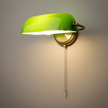 Brilagi - Nástěnná lampa BANK OFFICE 1xE27/60W/230V mosaz/zelená