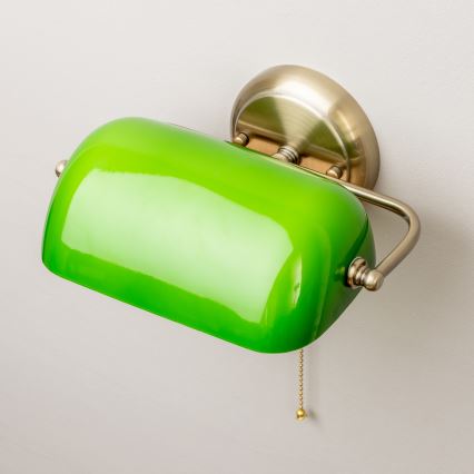 Brilagi - Nástěnná lampa BANK OFFICE 1xE27/60W/230V mosaz/zelená