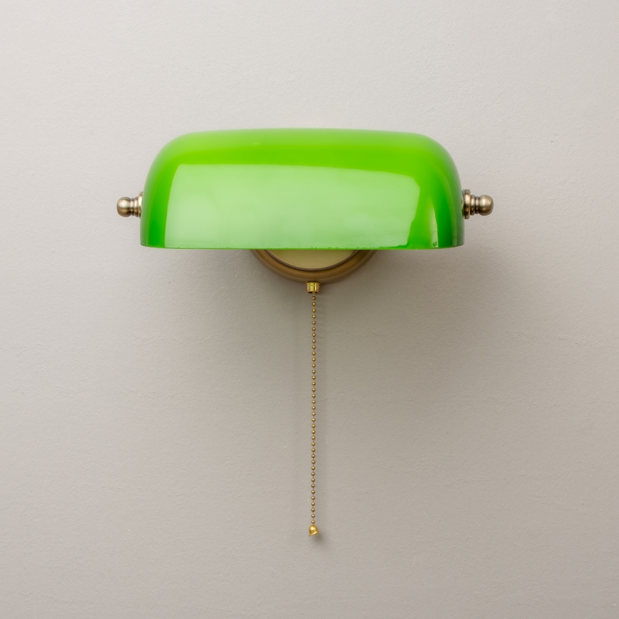 Brilagi - Nástěnná lampa BANK OFFICE 1xE27/60W/230V mosaz/zelená