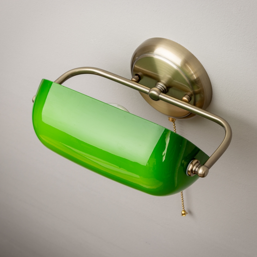 Brilagi - Nástěnná lampa BANK OFFICE 1xE27/60W/230V mosaz/zelená