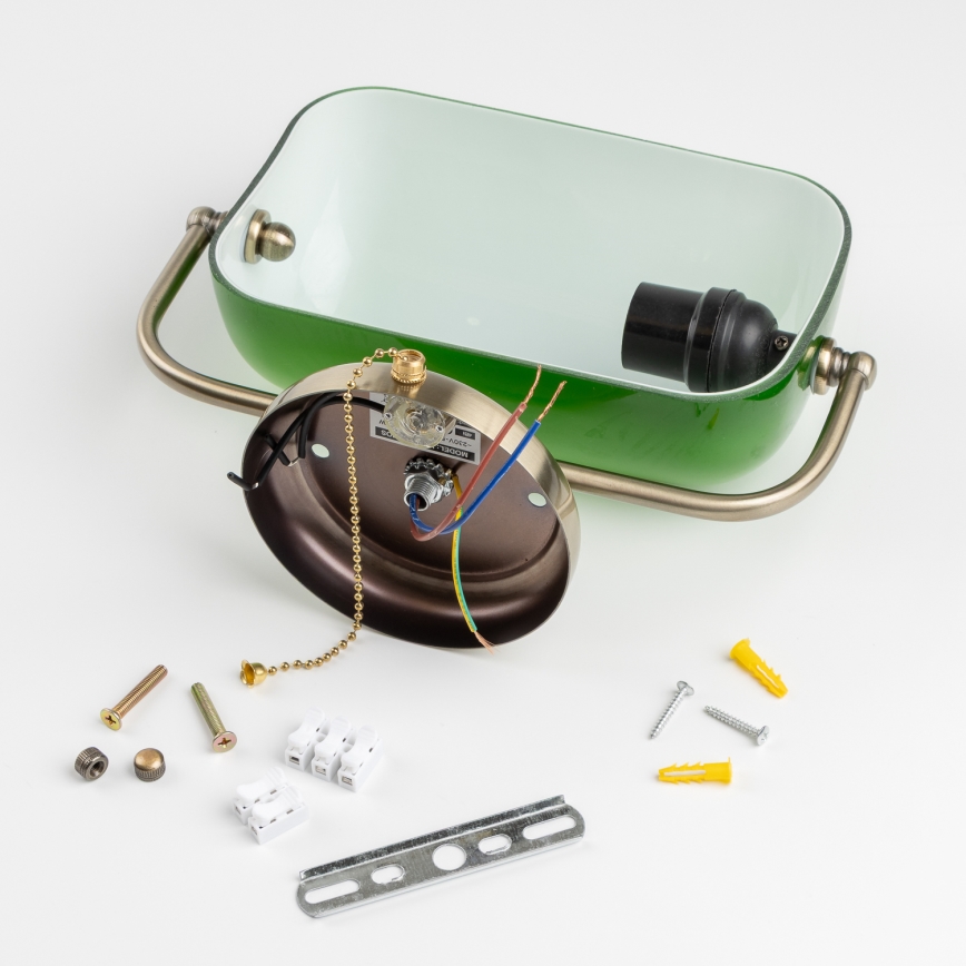 Brilagi - Nástěnná lampa BANK OFFICE 1xE27/60W/230V mosaz/zelená