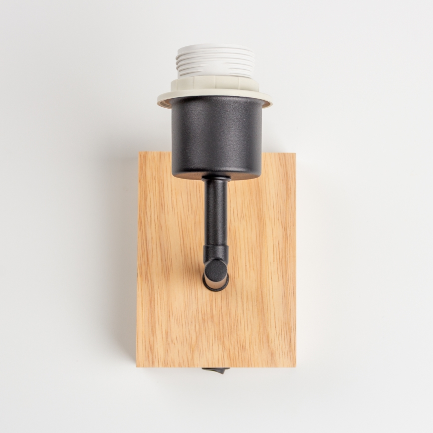 Brilagi - Dětská nástěnná lampa BOBO WOOD 1xE27/25W/230V dub/černá/bílá/modrá/medvídci