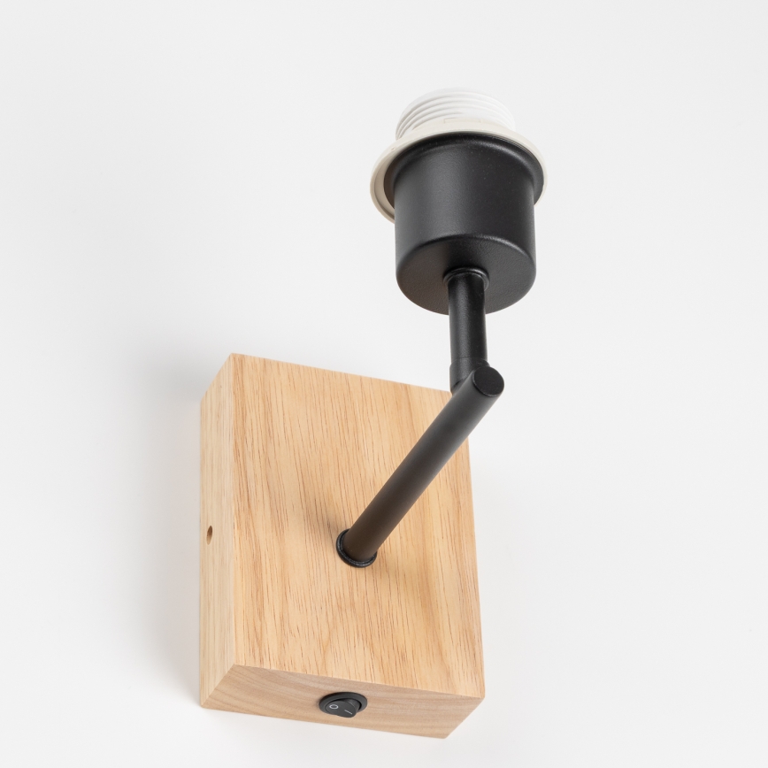 Brilagi - Dětská nástěnná lampa BOBO WOOD 1xE27/25W/230V dub/černá/bílá/zvířátka