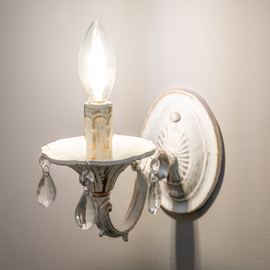 BRILAGI - Nástěnná lampa CLASSIC 1xE14/60W/230V krémová/patina