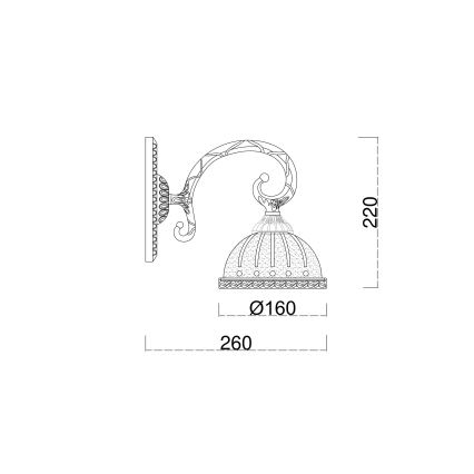 Brilagi - Nástěnná lampa CLASSIC 1xE27/60W/230V mosaz
