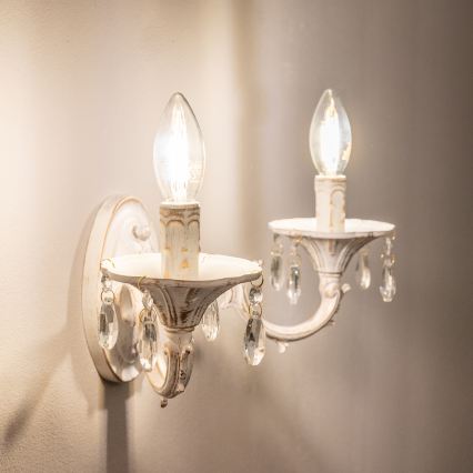BRILAGI - Nástěnná lampa CLASSIC 2xE14/10W/230V krémová/patina