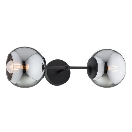 Brilagi - Nástěnná lampa DIOR 2xE27/60W/230V černá/kouřová šedá