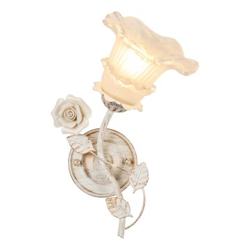Brilagi - Nástěnná lampa FLORA 1xE14/60W/230V krémová/patina
