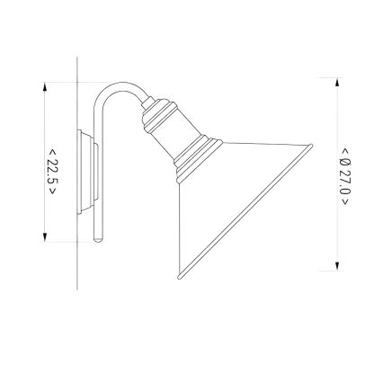 BRILAGI - Nástěnná lampa FORGE 1xE27/60W/230V černá