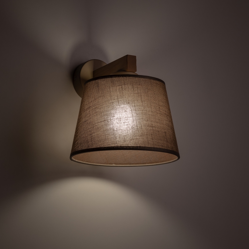 Brilagi - Nástěnná lampa LATTE SABIA 1xE27/60W/230V borovice/hnědá