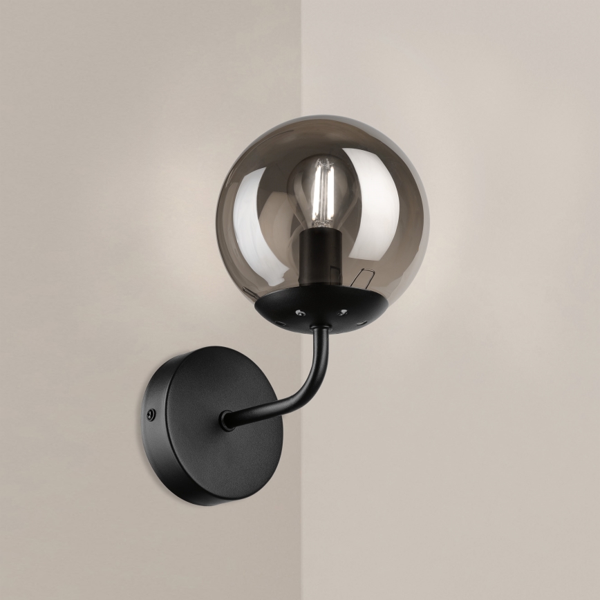 Brilagi - Nástěnná lampa MALIVA 1xE14/15W/230V černá/kouřová