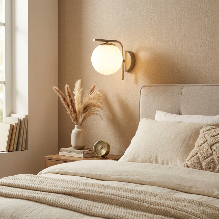 Brilagi - Nástěnná lampa MILO ECRU 1xE27/60W/230V béžová/zlatá
