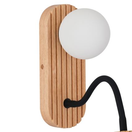 Brilagi - Nástěnná lampa MODERN WOOD 1xG9/5W/230V + 1xGU10/8W kaučukovník