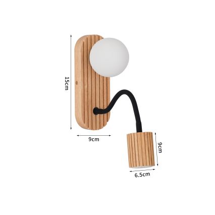 Brilagi - Nástěnná lampa MODERN WOOD 1xG9/5W/230V + 1xGU10/8W kaučukovník