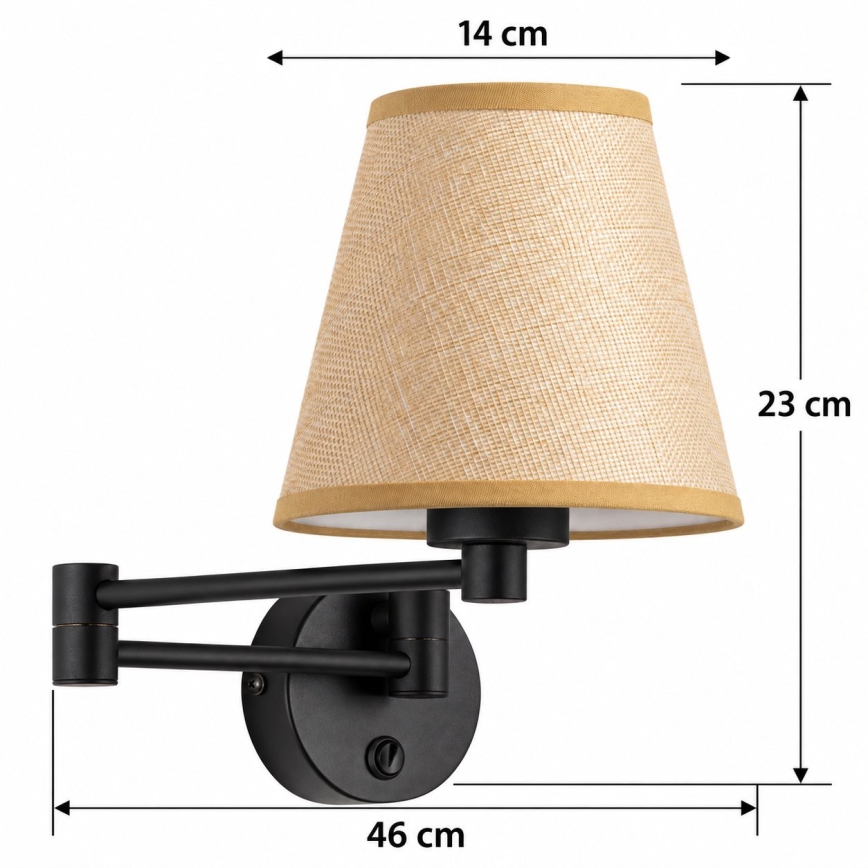 BRILAGI - Nástěnná lampa NUBILA 1xE27/15W/230V béžová/černá