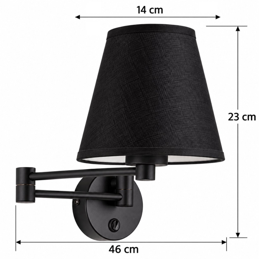 BRILAGI - Nástěnná lampa NUBILA 1xE27/15W/230V černá