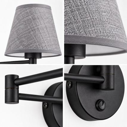 BRILAGI - Nástěnná lampa NUBILA 1xE27/15W/230V šedá/černá