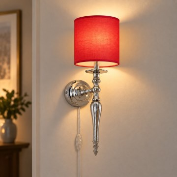 BRILAGI - Nástěnná lampa NUBILA 1xE27/60W/230V lesklý chrom/červená