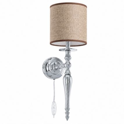 BRILAGI - Nástěnná lampa NUBILA 1xE27/60W/230V lesklý chrom/hnědá