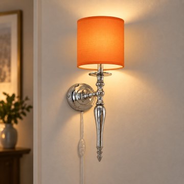 BRILAGI - Nástěnná lampa NUBILA 1xE27/60W/230V lesklý chrom/oranžová