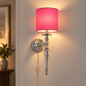 BRILAGI - Nástěnná lampa NUBILA 1xE27/60W/230V lesklý chrom/růžová