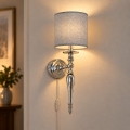 BRILAGI - Nástěnná lampa NUBILA 1xE27/60W/230V lesklý chrom/šedá