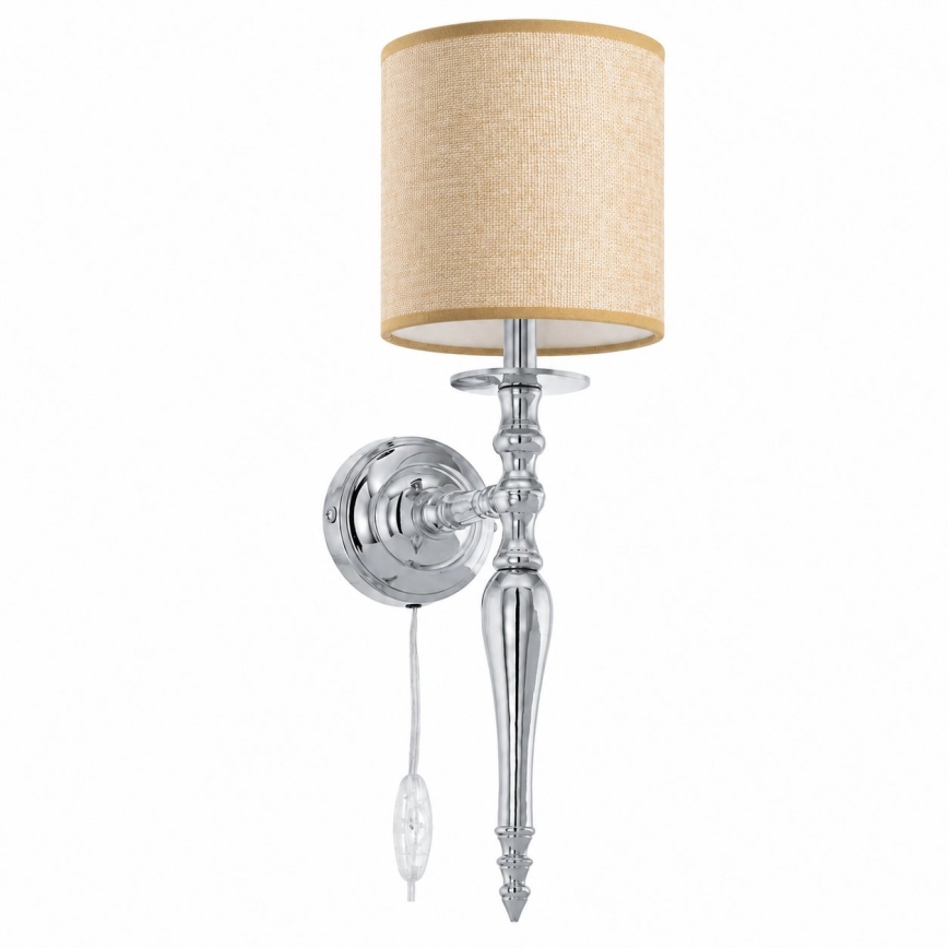 BRILAGI - Nástěnná lampa NUBILA 1xE27/60W/230V lesklý chrom/světle hnědá