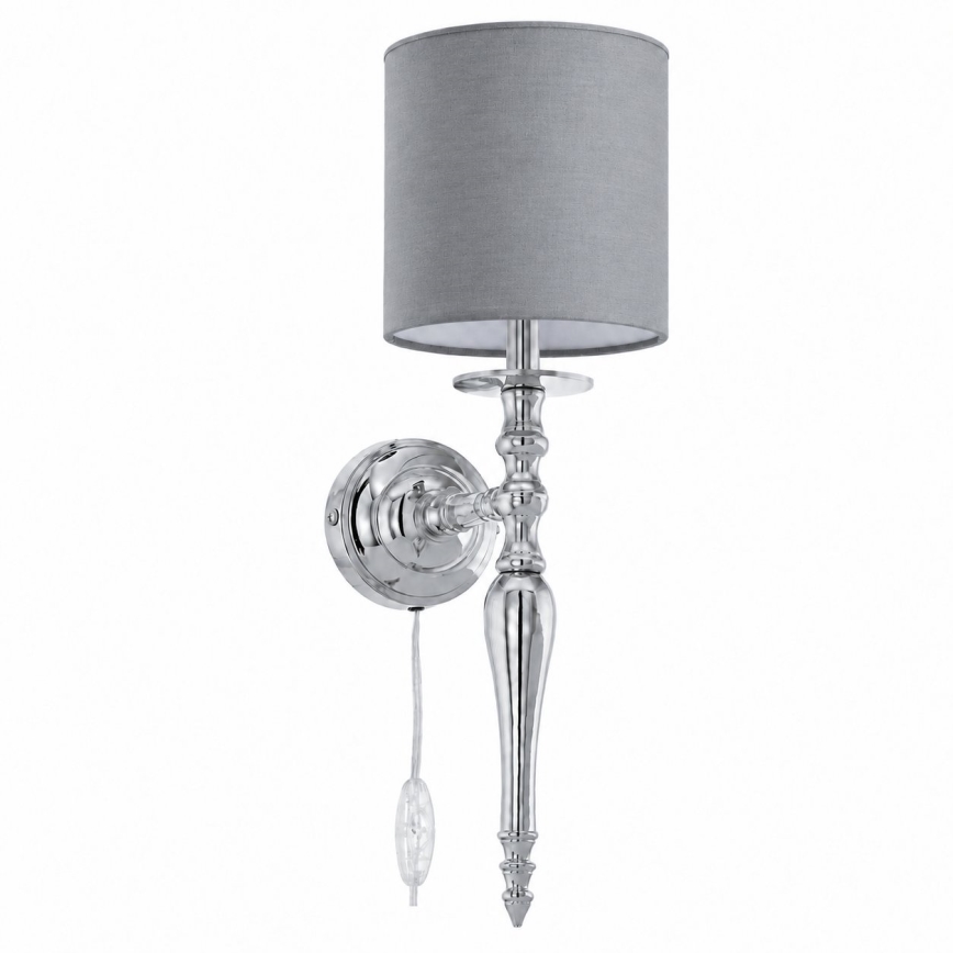 BRILAGI - Nástěnná lampa NUBILA 1xE27/60W/230V lesklý chrom/světle šedá