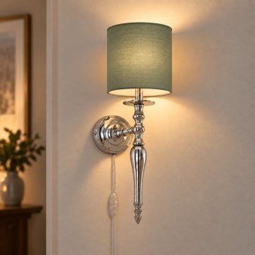 BRILAGI - Nástěnná lampa NUBILA 1xE27/60W/230V lesklý chrom/zelená