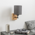 Brilagi - Nástěnná lampa NUBILA WOOD 1xE27/25W/230V dub/antracit
