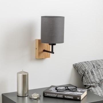 Brilagi - Nástěnná lampa NUBILA WOOD 1xE27/25W/230V dub/antracit