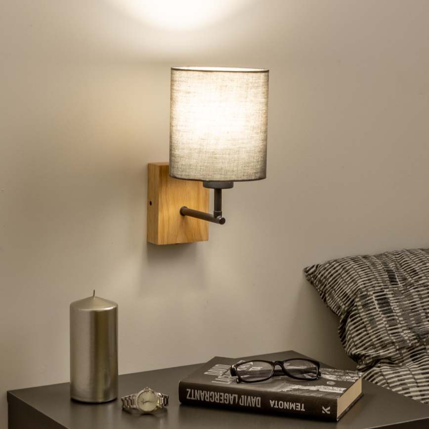 Brilagi - Nástěnná lampa NUBILA WOOD 1xE27/25W/230V dub/antracit