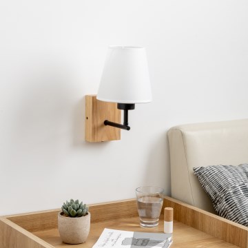 Brilagi - Nástěnná lampa NUBILA WOOD 1xE27/25W/230V dub/bílá