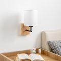 Brilagi - Nástěnná lampa NUBILA WOOD 1xE27/25W/230V dub/bílá