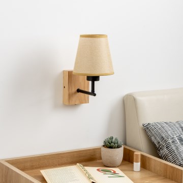 Brilagi - Nástěnná lampa NUBILA WOOD 1xE27/25W/230V dub/světle hnědá
