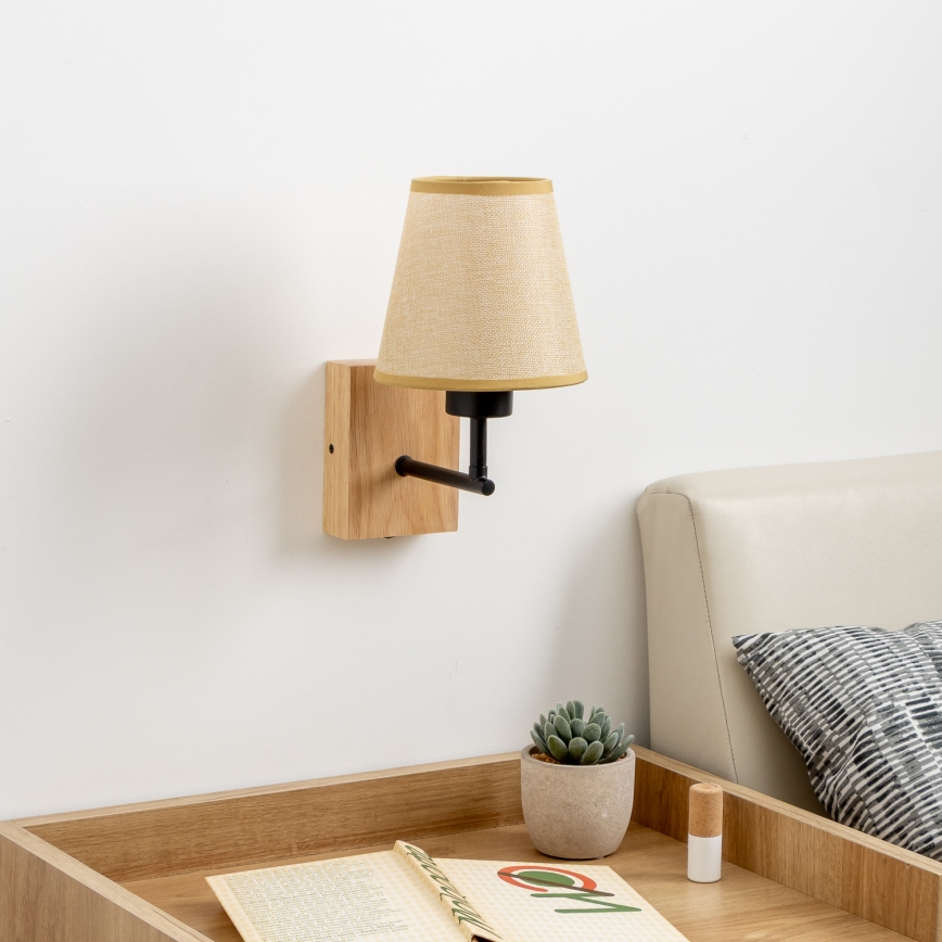 Brilagi - Nástěnná lampa NUBILA WOOD 1xE27/25W/230V dub/světle hnědá