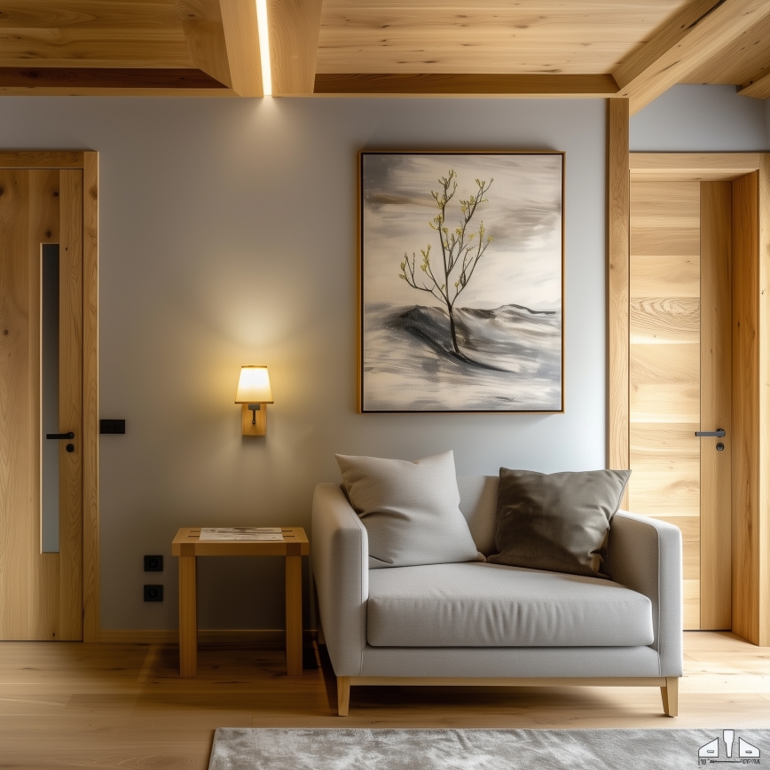 Brilagi - Nástěnná lampa NUBILA WOOD 1xE27/25W/230V dub/světle hnědá