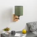 Brilagi - Nástěnná lampa NUBILA WOOD 1xE27/25W/230V dub/zelená