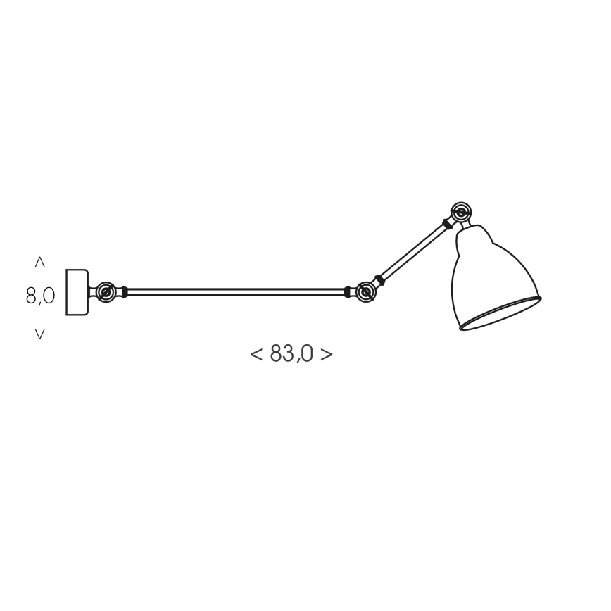 Brilagi - Nástěnná lampa QUILL 1xE27/40W/230V 83 cm černá
