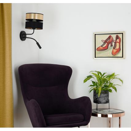 Brilagi - Nástěnná lampa ROYAL 1xE27/15W/230V + 1xG9/3W černá/zlatá