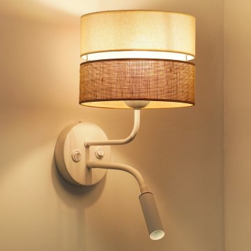 Brilagi - Nástěnná lampa ROYAL YUTE 1xE27/15W/230V + 1xG9/6W béžová/krémová/bílá