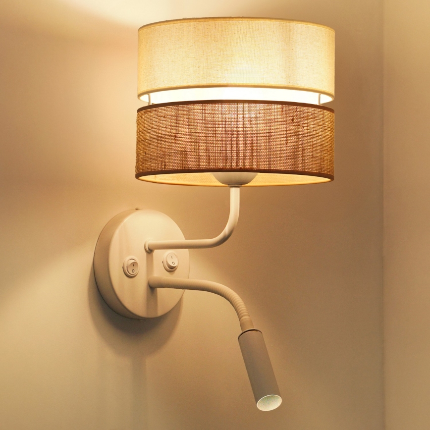 Brilagi - Nástěnná lampa ROYAL YUTE 1xE27/15W/230V + 1xG9/6W béžová/krémová/bílá